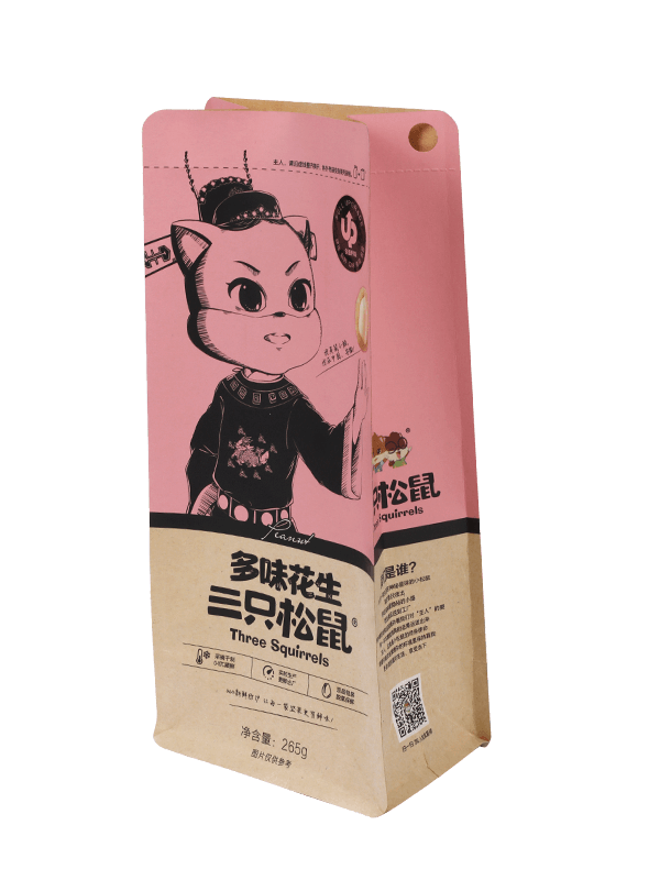 Novus stilus consuetudo plastic sacculo excudendi logo pro arachidis cibi packaging redivivus materia